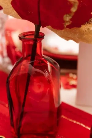 Livraison Express Vase en verre June Rouge