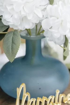 Vase en verre Emy Bleu Orage Certifié