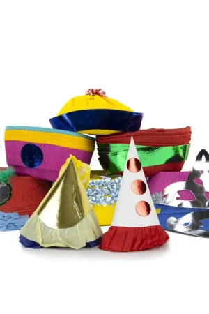 36 Chapeaux de fêtes en papier couleurs assortis Offre Du Jour
