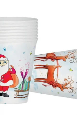 Achat Immédiat Gobelets en carton de Noel x8 pièces