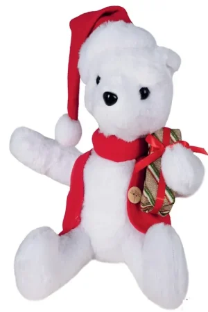 Dernière Chance Automate de Noel Ours Blanc animé et sonore 30 cm