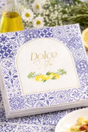 16 Serviettes en papier Dolce Vita bleu roi Offre Spéciale