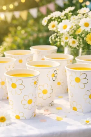 8 Gobelets en carton Marguerite Hippy party 20 cl Seulement Aujourd'hui