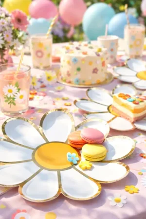 Livraison Express 8 Assiettes en carton Marguerite Hippy party Ø 23 cm