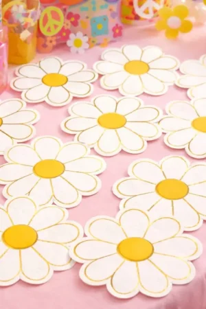 Dernière Chance 16 Serviettes de table en papier Marguerite Hippy party