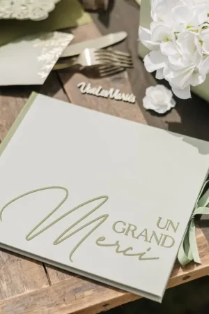 Offre Spéciale Livre d'Or un grand merci vert de gris vert sauge