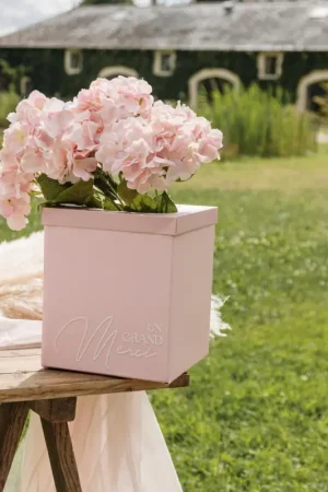 Urne en carton bicolore Rose poudrée et Rose Prix Promo