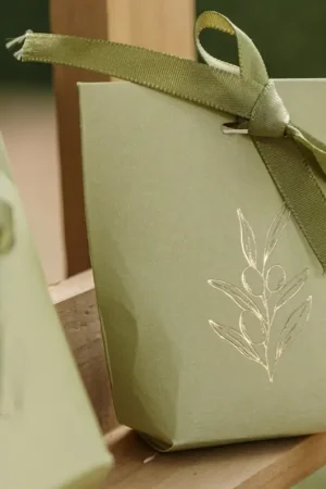 10 Contenants dragées carton theme Olive Oil Sauge Retour Gratuit