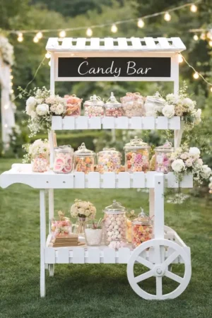 Charette Candy Bar Blanc et Ardoise Prix Réduit