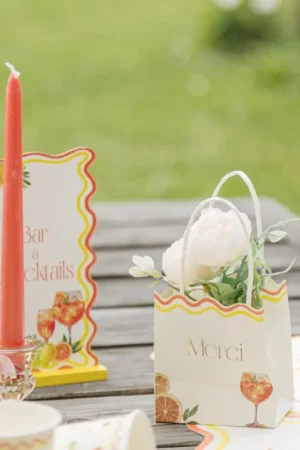 2 Bougies flambeau Orange 25cm Dernier Modèle
