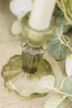 Expédition Rapide Bougeoir Salvia en verre Mat vert sauge