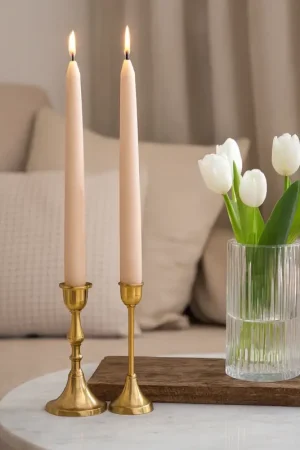 2 Bougies flambeau nude 25cm Marque