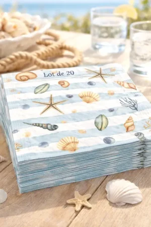 Offre Spéciale Serviette en papier Coquillage x 20 pièces
