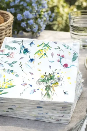 Serviette de table en papier champêtre - Lot de 20 Acheter Direct
