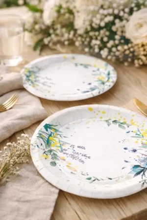 Assiettes en carton Champêtre - Lot de 8 - Ø 23 cm Top Vente