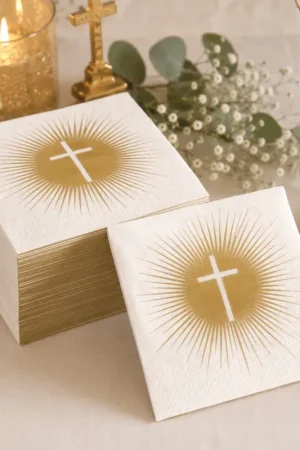 20 Serviettes en papier Cérémonie Or Quantité Limitée