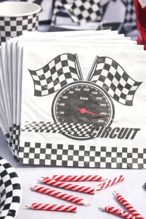 20 Serviettes en papier Anniversaire Formule 1 Usine Directe