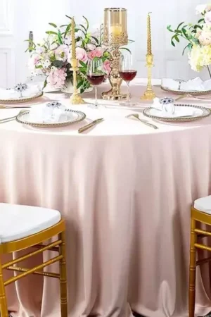 Offre Spéciale Nappe ronde Rose 230cm en tissu