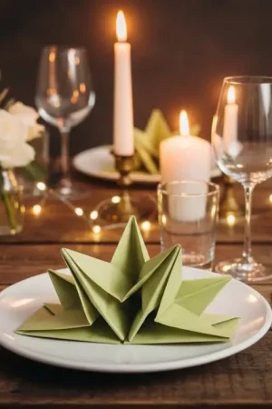 Prix Choc Serviette pré pliée en papier Vert SAuge x 12 pièces