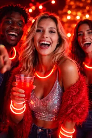 Bracelet lumineux fluo Rouge x 50 pièces Vente Flash