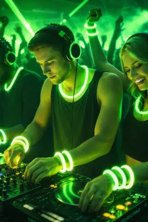 Bracelet lumineux fluo Vert x 50 pièces Commander Vite