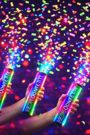 3 Canons à confettis Néon lumineux multicolore Offre Spéciale