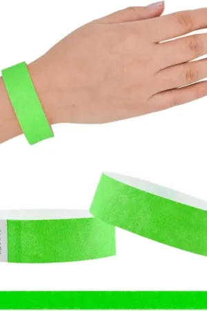 Must-Have 50 Bracelets identification papier Vert - indéchirable