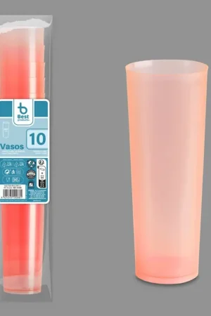 10 verres en plastique cylindrique incassable Rose 30cl Vente Directe
