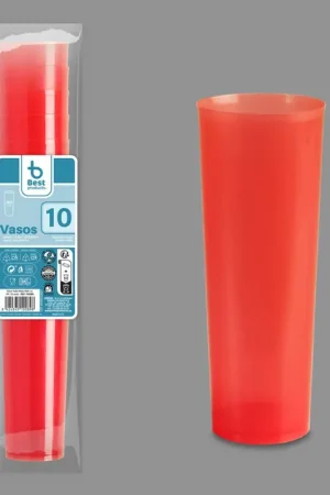 10 verres en plastique cylindrique incassable Rouge 30cl Paiement Sécurisé