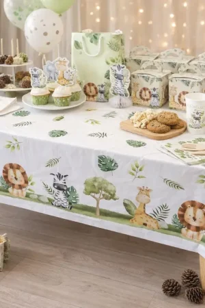 Populaire Nappe en plastique Animaux de la savane 180cm