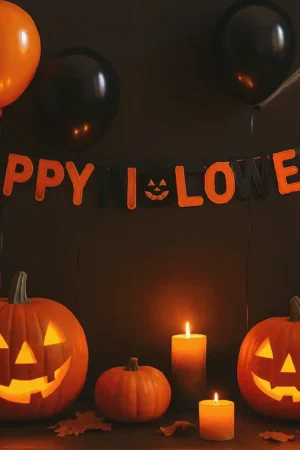 Guirlande Happy Halloween Orange et Noire Dernier Modèle