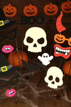 Accessoires Photobooth Halloween Lot de 10 Authentique