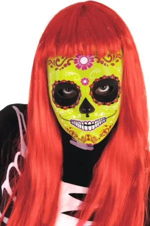 Masque PVC vert Dia de los Muertos Jusqu'à Épuisement Des Stocks