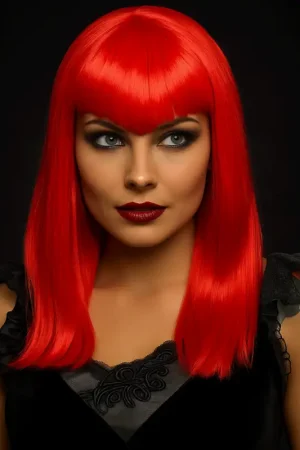 Perruque rouge adulte vampiresse Nouveauté