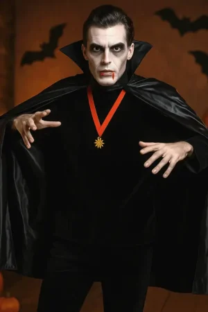 Cape de vampire noire adulte Halloween Meilleure Vente
