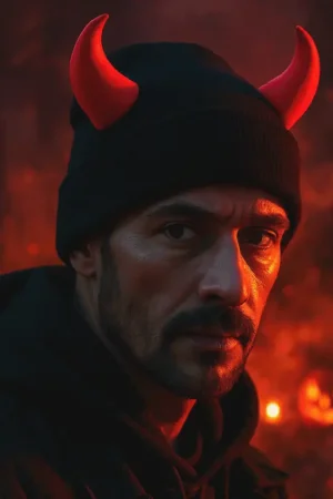 Promotion Saisonnière Bonnet noir adulte avec cornes de diable