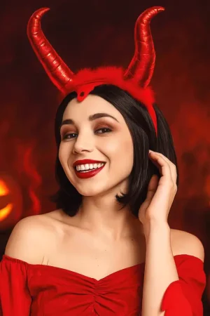 Meilleur Prix Serre-tête diablesse maléfique rouge adulte