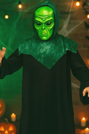 Déguisement adulte alien vert Commander Maintenant