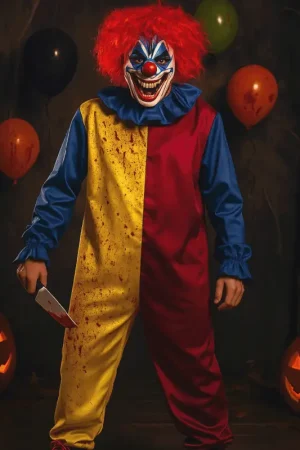Nouvelle Collection Déguisement clown adulte effrayant avec combinaison