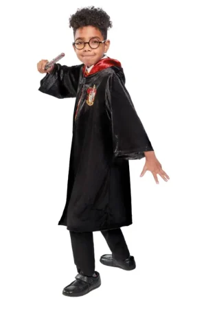 Prix Cassé Déguisement luxe Harry Potter Cape + cravate + baguette + lunettes 9-10 ans ®