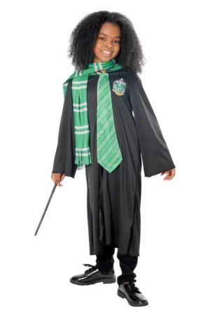 Acheter Direct Déguisement Serpentard Cape + Baguette + Echarpe + Cravate 7-10 ANS ®