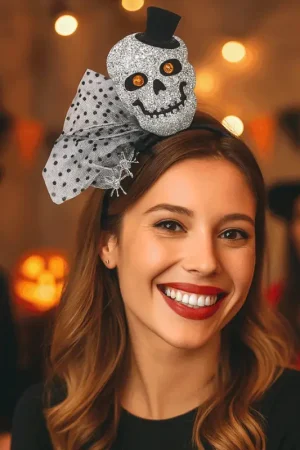 Serre-tête tête de mort pailletée Halloween Achetez Aujourd'hui
