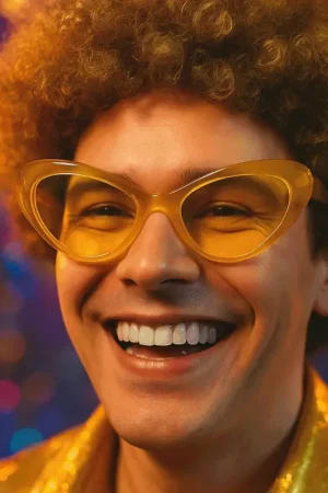 Affaire À Saisir Lunettes disco jaunes rétro pour soirée
