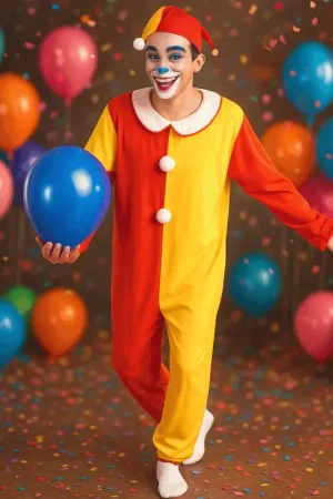 Nouvelle Collection Déguisement clown adulte homme coloré TU
