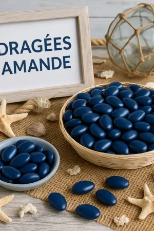 Dragees pas cher au kilo Amande Bleu Marine Soldes