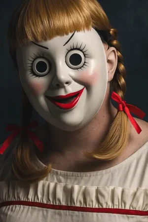 Vente Flash Masque Annabelle adulte avec perruque Halloween