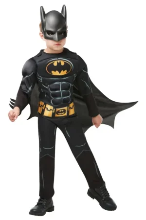 Bon Plan Déguisement luxe Batman 80 ans noir et jaune 3-4 ans