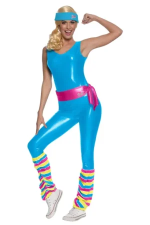 Prix Promo Déguisement Barbie® aérobique adulte taille S bleu irisé