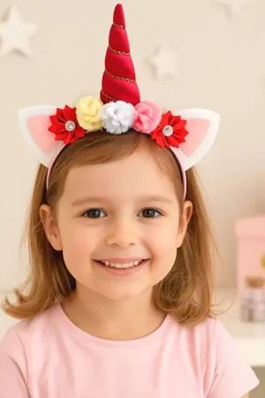 Promotion Serre-tête Licorne fleurs 18 -24 mois