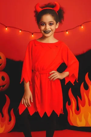Authentique Déguisement diablesse fille Halloween 5/6 ans